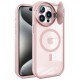 Newface iPhone 15 Pro Max Kılıf Teleskop Lens Magsafe Silikon Kapak - Pembe