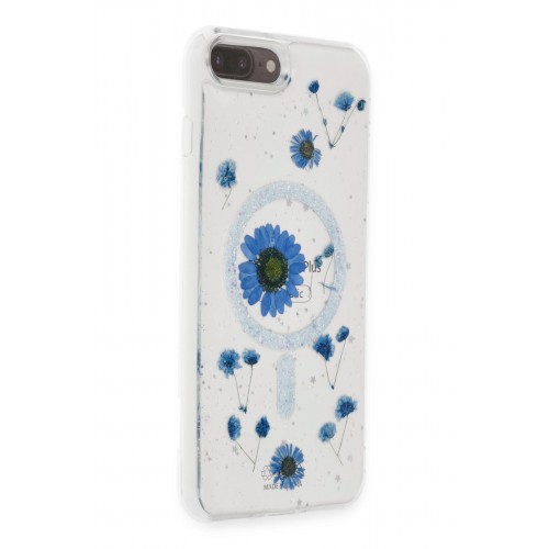 Newface iPhone 8 Plus Kılıf Daisy Simli Magsafe Kapak - Mavi Newface iPhone 8 Plus Kılıf Daisy Simli Magsafe Kapak - Mavi