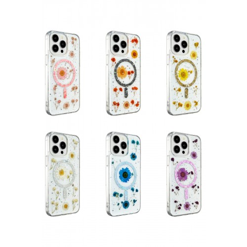 Newface iPhone 14 Kılıf Daisy Simli Magsafe Kapak - Gümüş Newface iPhone 14 Kılıf Daisy Simli Magsafe Kapak - Gümüş
