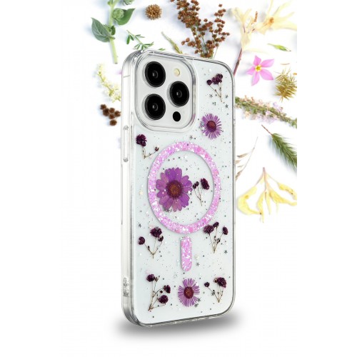 Newface iPhone 14 Kılıf Daisy Simli Magsafe Kapak - Gümüş Newface iPhone 14 Kılıf Daisy Simli Magsafe Kapak - Gümüş