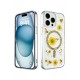 Newface iPhone 14 Pro Max Kılıf Daisy Simli Magsafe Kapak - Gold