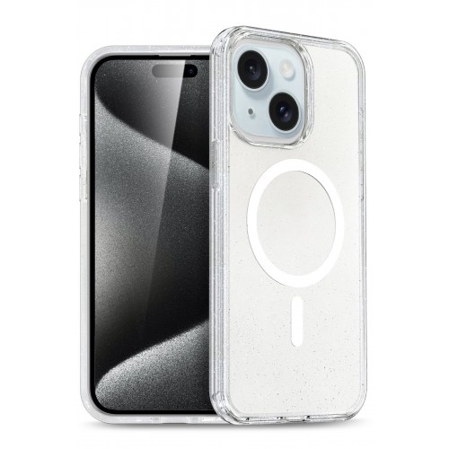 Newface iPhone 15 Plus Kılıf Glow Magsafe Kapak - Şeffaf