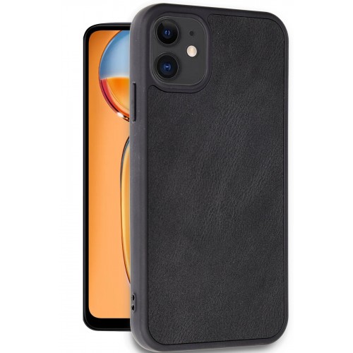 Newface iPhone 11 Kılıf Aras Deri Kapak - Siyah Newface iPhone 11 Kılıf Aras Deri Kapak - Siyah