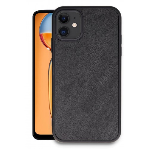 Newface iPhone 11 Kılıf Aras Deri Kapak - Siyah Newface iPhone 11 Kılıf Aras Deri Kapak - Siyah