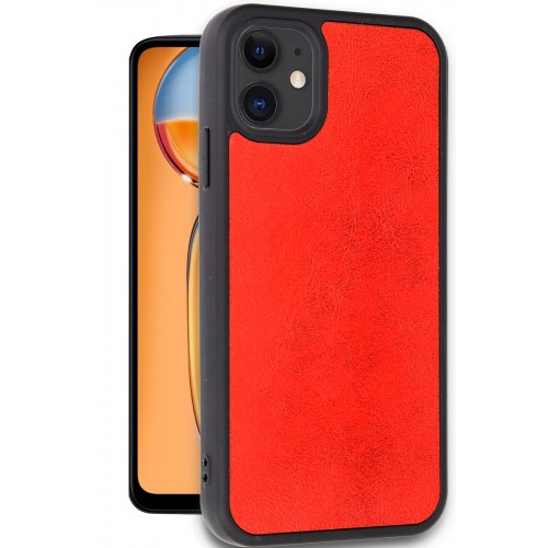 Newface iPhone 11 Kılıf Aras Deri Kapak - Kırmızı Newface iPhone 11 Kılıf Aras Deri Kapak - Kırmızı