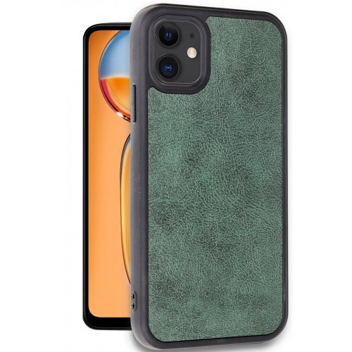 Newface iPhone 11 Kılıf Aras Deri Kapak - Koyu Yeşil Newface iPhone 11 Kılıf Aras Deri Kapak - Koyu Yeşil