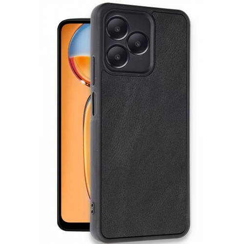 Newface Realme Note 50 4G Kılıf Aras Deri Kapak - Siyah Newface Realme Note 50 4G Kılıf Aras Deri Kapak - Siyah