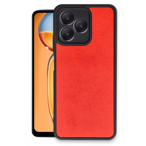 Newface Realme Note 50 4G Kılıf Aras Deri Kapak - Kırmızı Newface Realme Note 50 4G Kılıf Aras Deri Kapak - Kırmızı