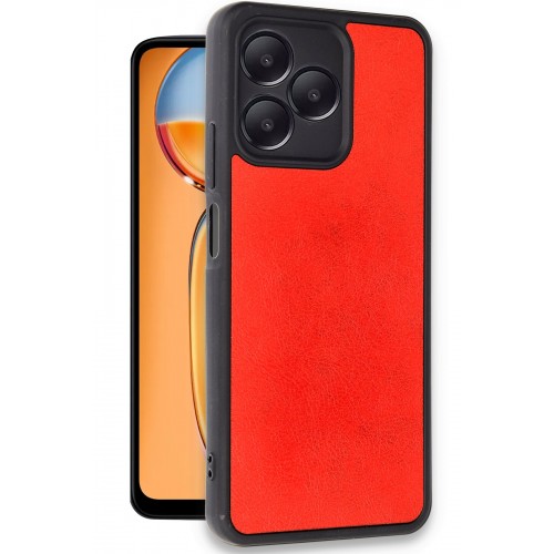 Newface Realme Note 50 4G Kılıf Aras Deri Kapak - Kırmızı Newface Realme Note 50 4G Kılıf Aras Deri Kapak - Kırmızı