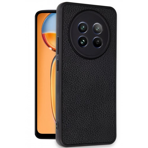 Newface Realme 12 5G Kılıf Aras Deri Kapak - Siyah Newface Realme 12 5G Kılıf Aras Deri Kapak - Siyah