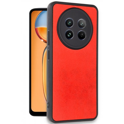 Newface Realme 12 5G Kılıf Aras Deri Kapak - Kırmızı Newface Realme 12 5G Kılıf Aras Deri Kapak - Kırmızı