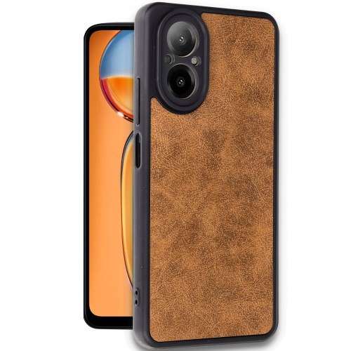 Newface Realme 12 Lite Kılıf Aras Deri Kapak - Taba Newface Realme 12 Lite Kılıf Aras Deri Kapak - Taba