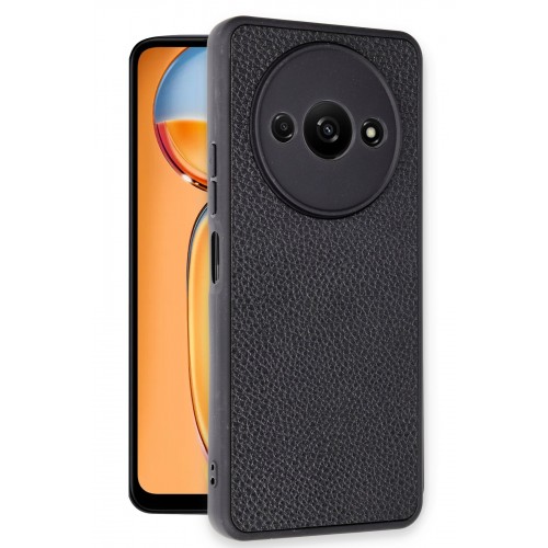Newface Xiaomi Poco C61 Kılıf Aras Deri Kapak - Siyah Newface Xiaomi Poco C61 Kılıf Aras Deri Kapak - Siyah
