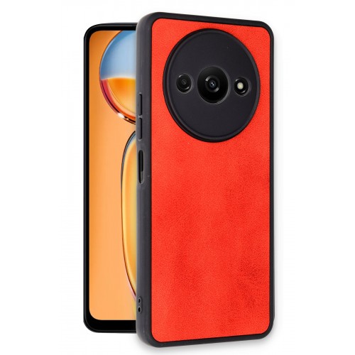 Newface Xiaomi Poco C61 Kılıf Aras Deri Kapak - Kırmızı Newface Xiaomi Poco C61 Kılıf Aras Deri Kapak - Kırmızı