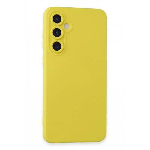 Newface Samsung Galaxy S24 Kılıf Nano içi Kadife Silikon - Sarı
