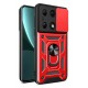 Newface Xiaomi Redmi Note 13 Pro 4G Kılıf Pars Lens Yüzüklü Silikon - Kırmızı