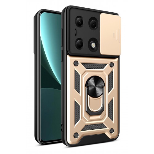 Newface Xiaomi Redmi Note 13 Pro 4G Kılıf Pars Lens Yüzüklü Silikon - Gold Newface Xiaomi Redmi Note 13 Pro 4G Kılıf Pars Lens Yüzüklü Silikon - Gold