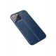 Newface iPhone 15 Pro Kılıf Focus Derili Silikon - Lacivert