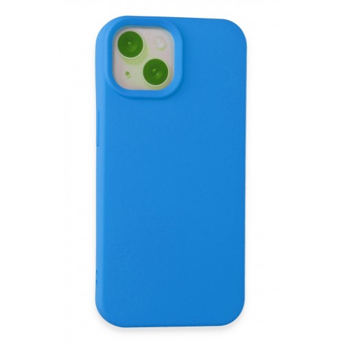 Newface iPhone 15 Kılıf Nano içi Kadife Silikon - Mavi Newface iPhone 15 Kılıf Nano içi Kadife Silikon - Mavi