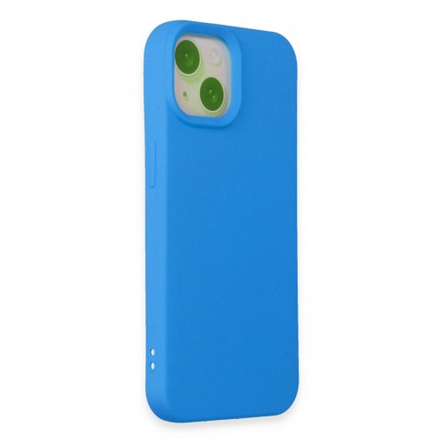 Newface iPhone 15 Kılıf Nano içi Kadife Silikon - Mavi Newface iPhone 15 Kılıf Nano içi Kadife Silikon - Mavi