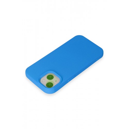 Newface iPhone 15 Kılıf Nano içi Kadife Silikon - Mavi Newface iPhone 15 Kılıf Nano içi Kadife Silikon - Mavi