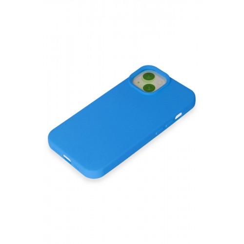 Newface iPhone 15 Kılıf Nano içi Kadife Silikon - Mavi Newface iPhone 15 Kılıf Nano içi Kadife Silikon - Mavi
