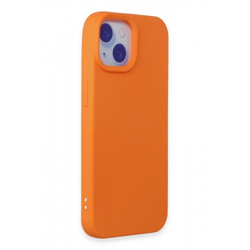 Newface iPhone 15 Plus Kılıf Nano içi Kadife Silikon - Turuncu Newface iPhone 15 Plus Kılıf Nano içi Kadife Silikon - Turuncu