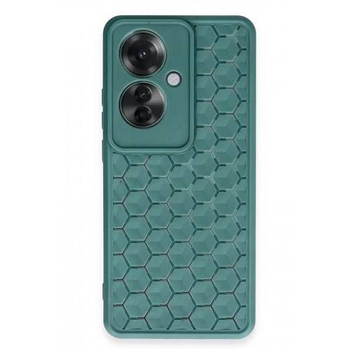 Newface Oppo Reno 11F Kılıf Petek Silikon Kapak - Koyu Yeşil Newface Oppo Reno 11F Kılıf Petek Silikon Kapak - Koyu Yeşil