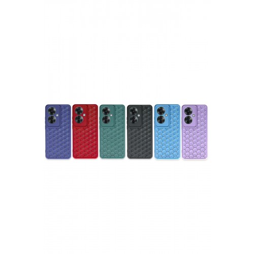 Newface Oppo Reno 11F Kılıf Petek Silikon Kapak - Mavi Newface Oppo Reno 11F Kılıf Petek Silikon Kapak - Mavi