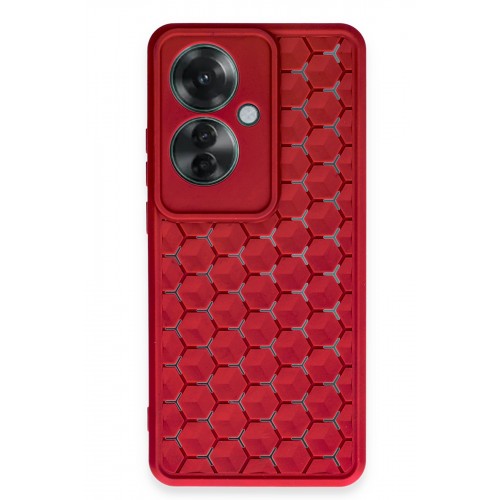 Newface Oppo Reno 11F Kılıf Petek Silikon Kapak - Kırmızı Newface Oppo Reno 11F Kılıf Petek Silikon Kapak - Kırmızı
