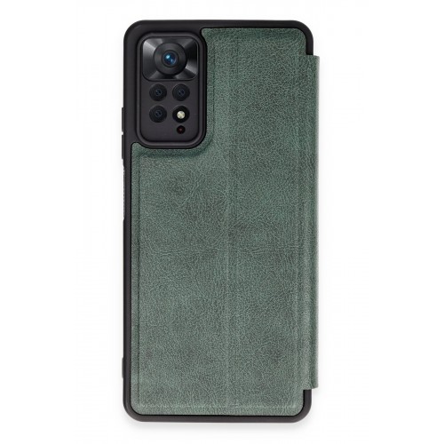 Newface Xiaomi Redmi Note 11 Pro Kılıf Flip Cover - Koyu Yeşil