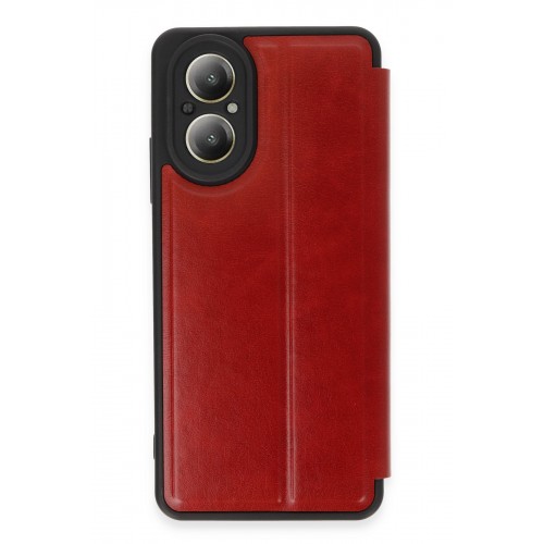 Newface Realme 12 Lite Kılıf Flip Cover - Kırmızı Newface Realme 12 Lite Kılıf Flip Cover - Kırmızı