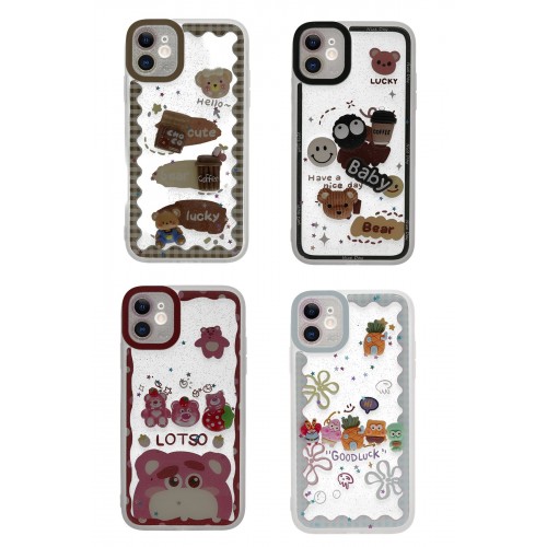 Newface iPhone 11 Kılıf Sweet Desenli Silikon Kapak - Sarı Newface iPhone 11 Kılıf Sweet Desenli Silikon Kapak - Sarı