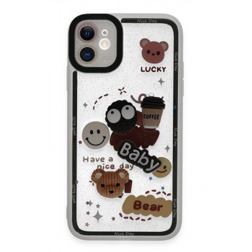 Newface iPhone 11 Kılıf Sweet Desenli Silikon Kapak - Sarı Newface iPhone 11 Kılıf Sweet Desenli Silikon Kapak - Sarı