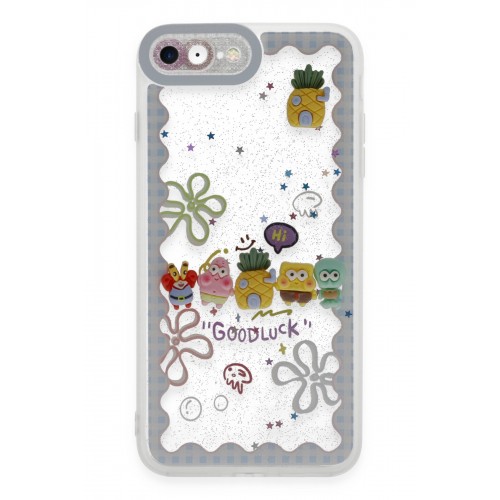 Newface iPhone 8 Kılıf Sweet Desenli Silikon Kapak - Açık Mavi Newface iPhone 8 Kılıf Sweet Desenli Silikon Kapak - Açık Mavi