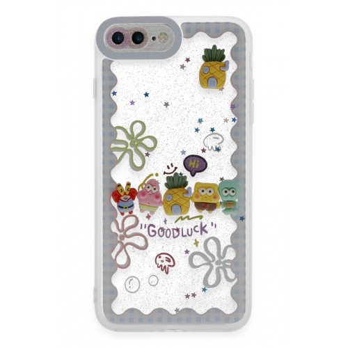 Newface iPhone 8 Plus Kılıf Sweet Desenli Silikon Kapak - Açık Mavi Newface iPhone 8 Plus Kılıf Sweet Desenli Silikon Kapak - Açık Mavi