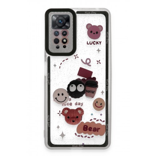 Newface Xiaomi Redmi Note 11 Pro Kılıf Sweet Desenli Silikon Kapak - Sarı