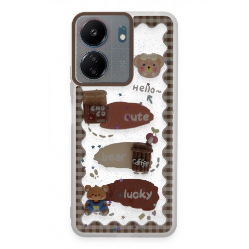 Newface Xiaomi Redmi 13C Kılıf Sweet Desenli Silikon Kapak - Şeffaf Newface Xiaomi Redmi 13C Kılıf Sweet Desenli Silikon Kapak - Şeffaf