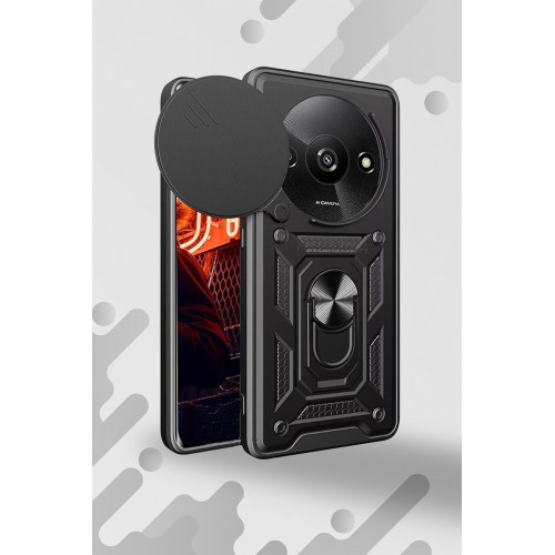 Newface Xiaomi Redmi A3 4G Kılıf Pars Lens Yüzüklü Silikon - Siyah Newface Xiaomi Redmi A3 4G Kılıf Pars Lens Yüzüklü Silikon - Siyah