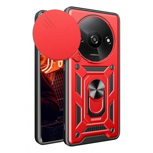 Newface Xiaomi Redmi A3 4G Kılıf Pars Lens Yüzüklü Silikon - Kırmızı Newface Xiaomi Redmi A3 4G Kılıf Pars Lens Yüzüklü Silikon - Kırmızı