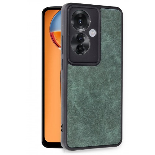 Newface Oppo Reno 11F Kılıf Aras Deri Kapak - Koyu Yeşil Newface Oppo Reno 11F Kılıf Aras Deri Kapak - Koyu Yeşil