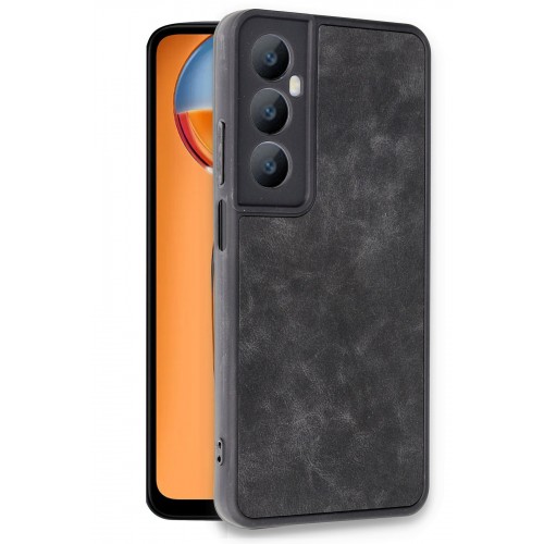Newface Realme C65 Kılıf Aras Deri Kapak - Siyah Newface Realme C65 Kılıf Aras Deri Kapak - Siyah