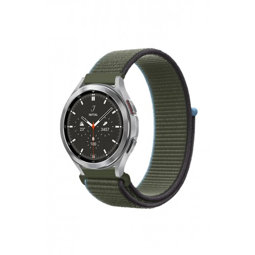 Newface GT4 46mm 22mm Hasırlı Cırtcırtlı Kordon - Mavi-Yeşil