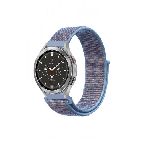 Newface GT4 46mm 22mm Hasırlı Cırtcırtlı Kordon - Mavi