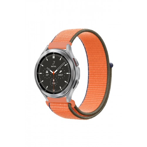Newface GT4 46mm 22mm Hasırlı Cırtcırtlı Kordon - Lacivert-Turuncu Newface GT4 46mm 22mm Hasırlı Cırtcırtlı Kordon - Lacivert-Turuncu