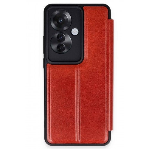 Newface Oppo Reno 11F Kılıf Flip Cover - Kırmızı Newface Oppo Reno 11F Kılıf Flip Cover - Kırmızı