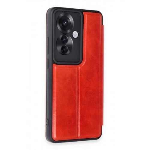 Newface Oppo Reno 11F Kılıf Flip Cover - Kırmızı Newface Oppo Reno 11F Kılıf Flip Cover - Kırmızı