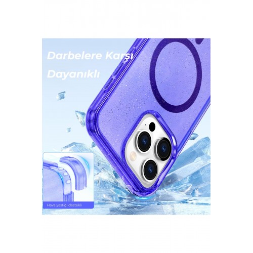 Newface iPhone 14 Kılıf Glow Magsafe Kapak - Pembe Newface iPhone 14 Kılıf Glow Magsafe Kapak - Pembe
