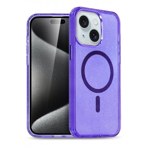 Newface iPhone 14 Kılıf Glow Magsafe Kapak - Mor Newface iPhone 14 Kılıf Glow Magsafe Kapak - Mor