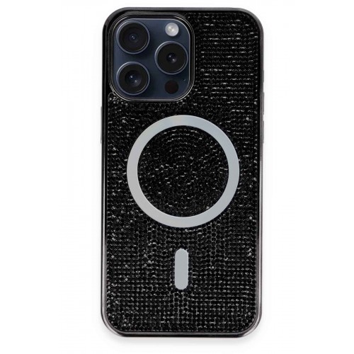 Newface iPhone 15 Pro Max Kılıf Diamond Magsafe Kapak - Siyah-Rainbow Newface iPhone 15 Pro Max Kılıf Diamond Magsafe Kapak - Siyah-Rainbow